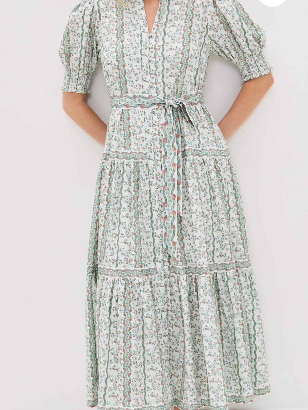 Hill House Home Yara Dress Green Provence Floral - Med EUC - Picture 3 of 3